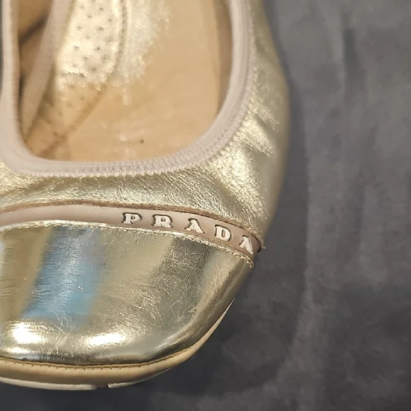 Prada Metallic Gold Flats - Picture 3 of 10